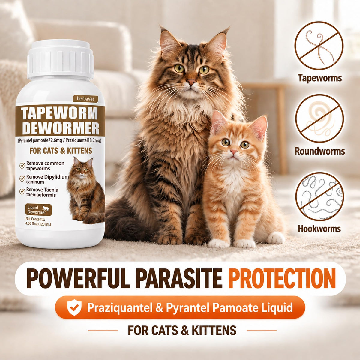 Cat Dewormer for Cats & Kittens L19676