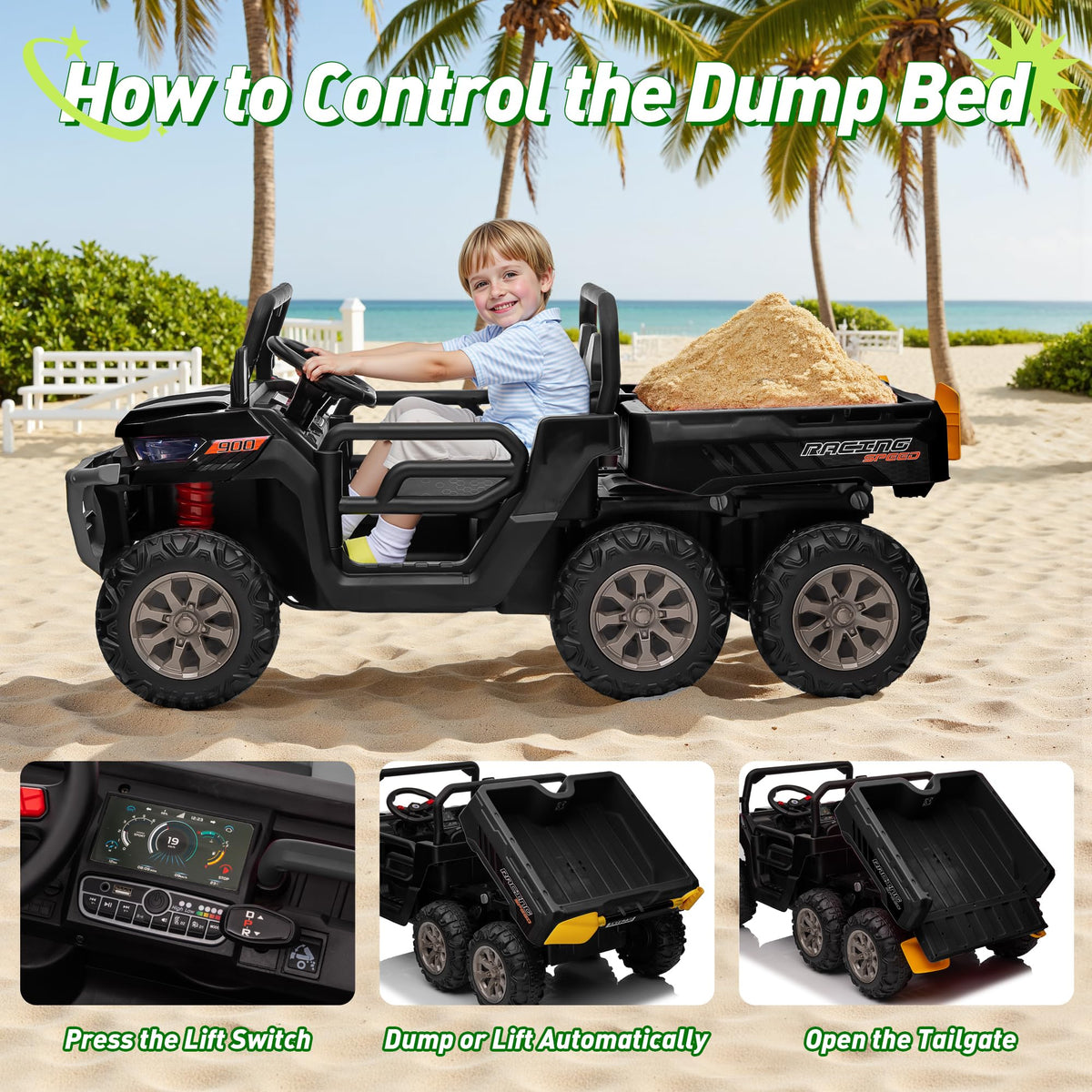 24V 2 Seater Ride on Dump Truck with Remote Control R824