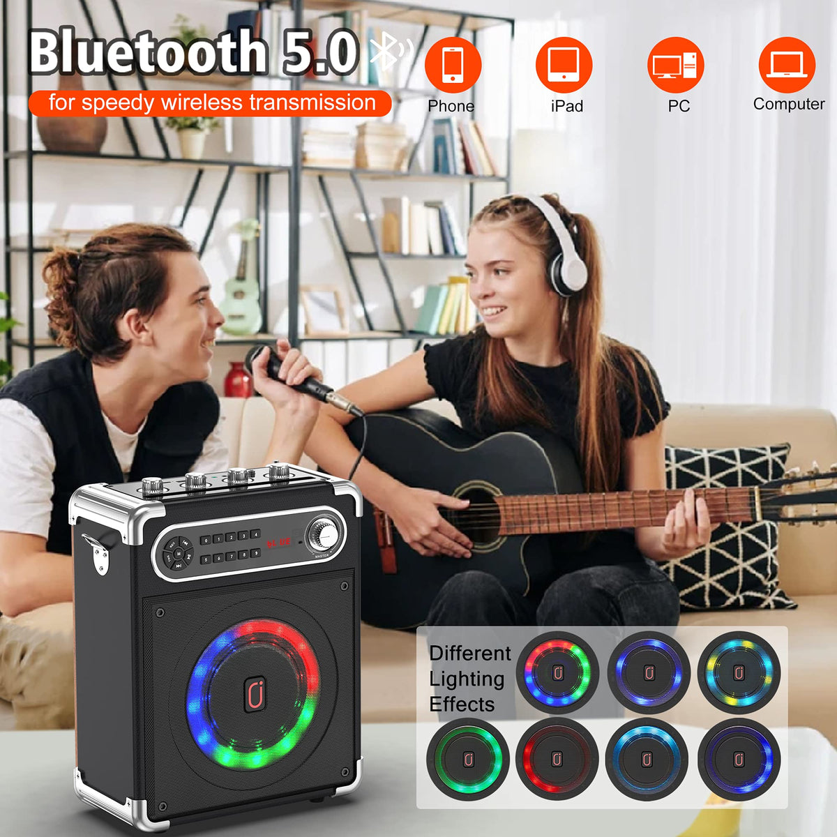 Bluetooth Speaker with Two Wireless Microphones T176