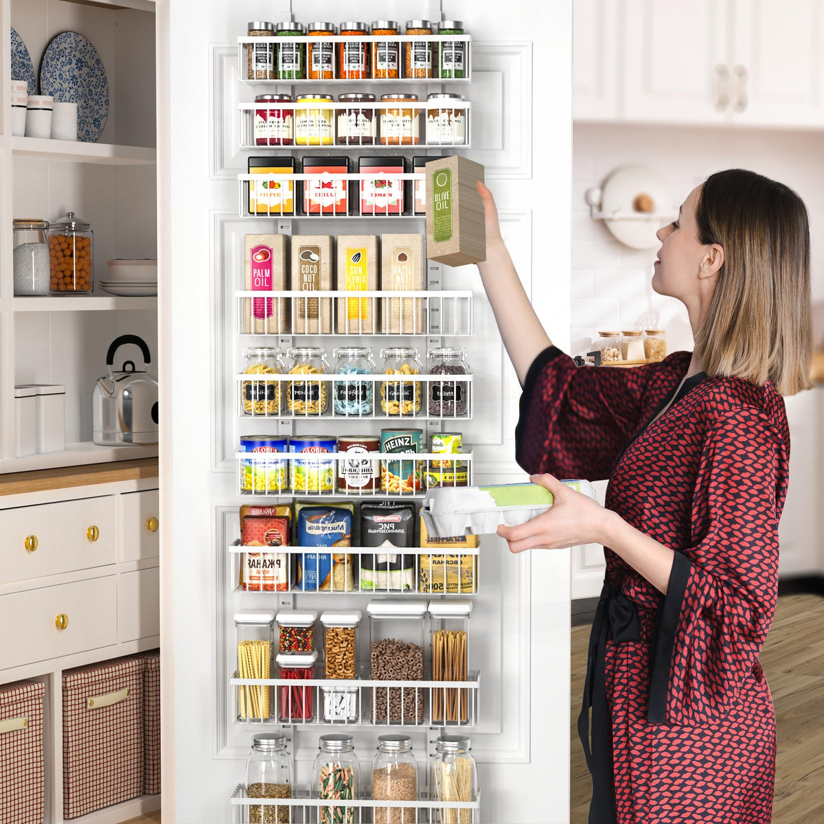 White 9-Tier Over The Door Pantry Organizer F988635