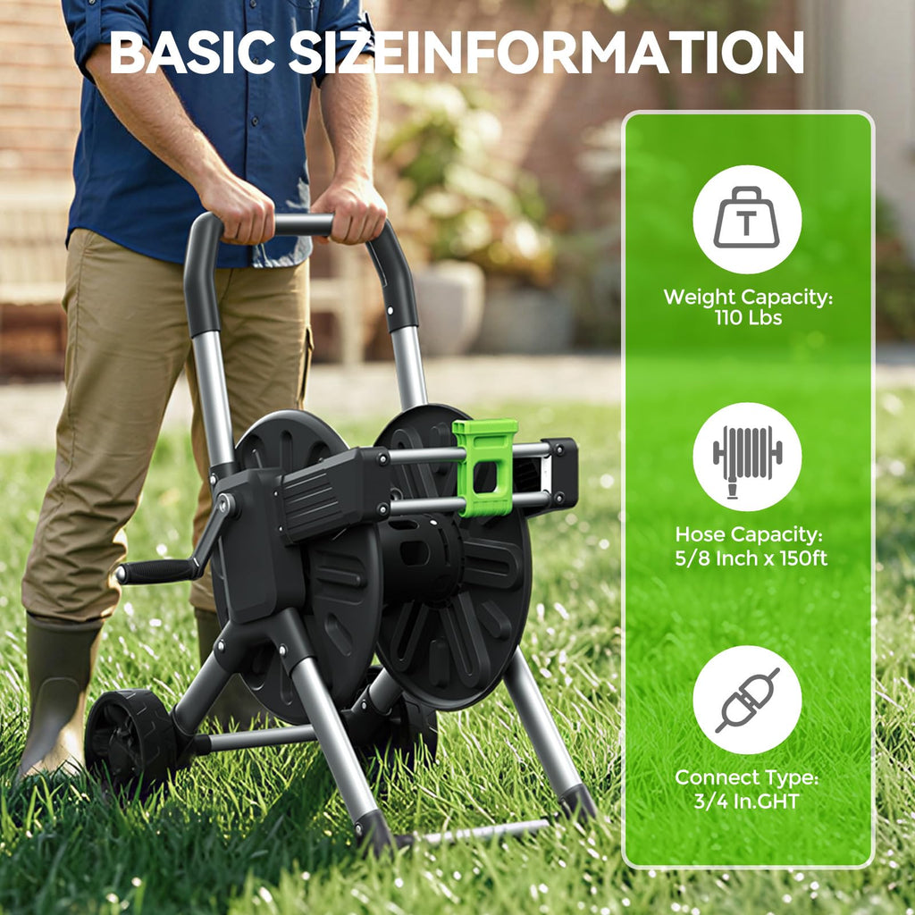 Garden Hose Reel Cart with Wheels X5971