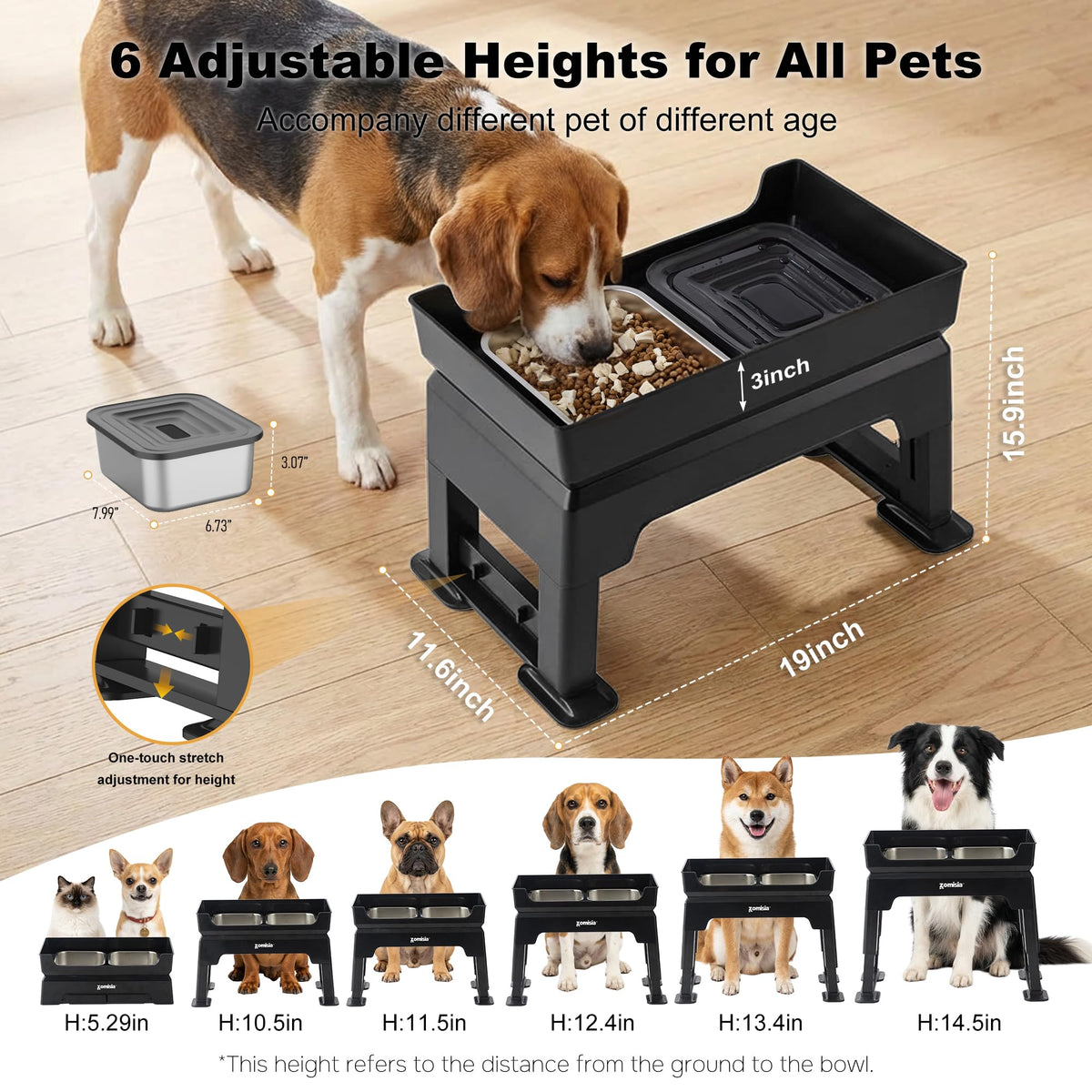 Elevated Dog Bowls with No Spill Water Bowl W835560