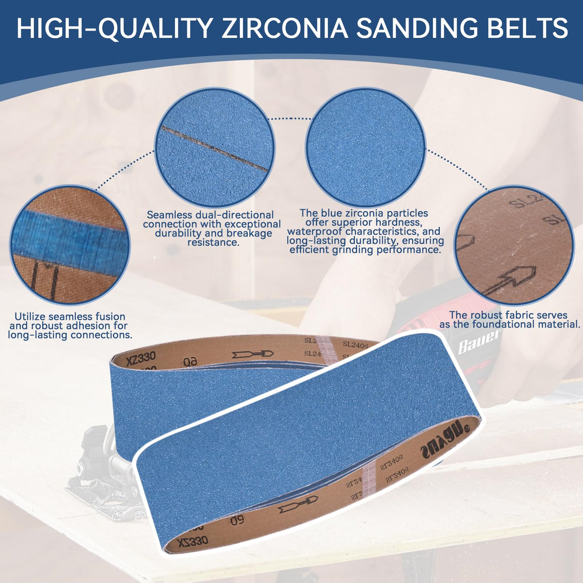 4x36 Inch 18 Pcs 6 Grits Zirconia Sanding Belts A298