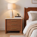 3 Drawer Marble Top Nightstand J995