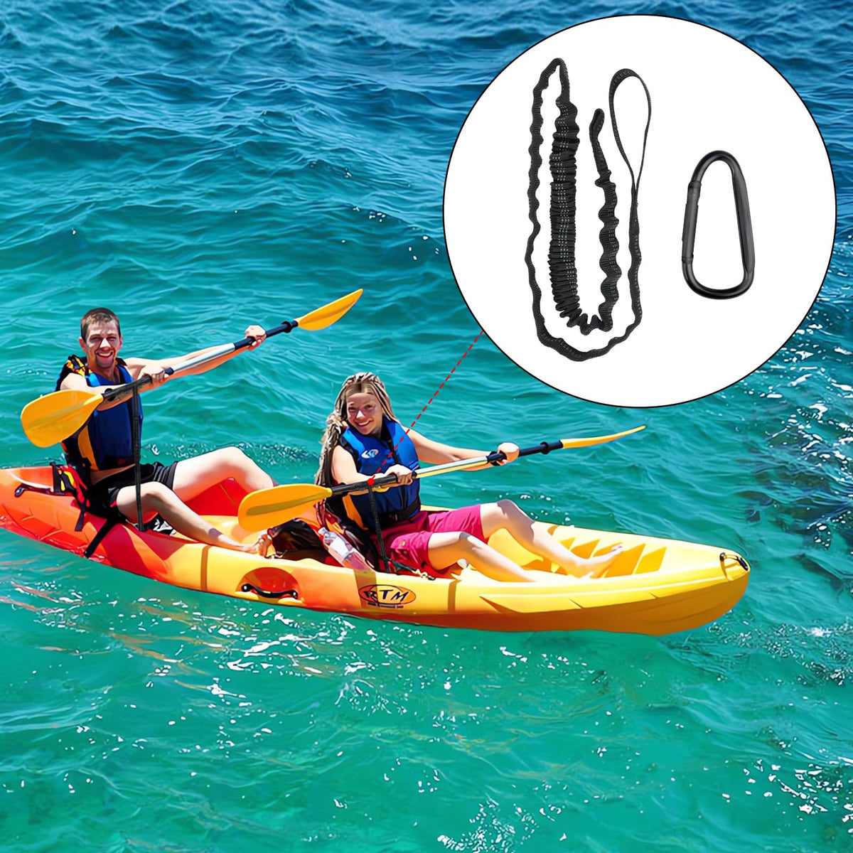 2PCS Kayak Paddle Holder with Leashes & Locking Kits A887