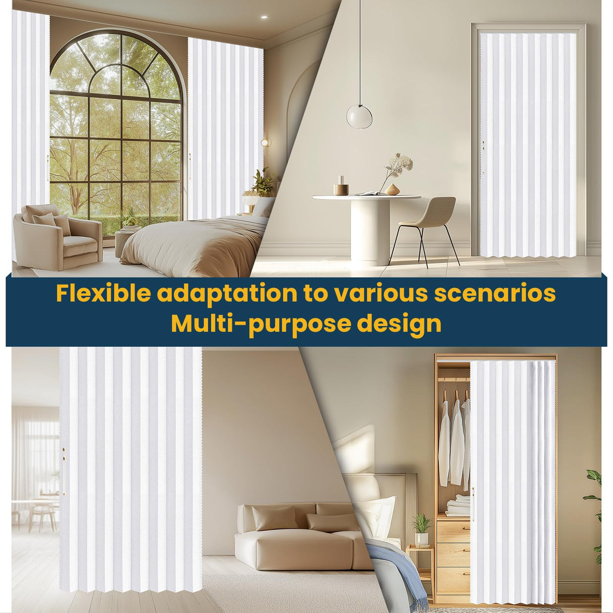 Blackout Magnetic Door Curtain 72W x 79 L White D262551