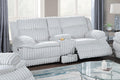 Light Gray Corduroy Reclining Loveseat with Console Drawer I62982