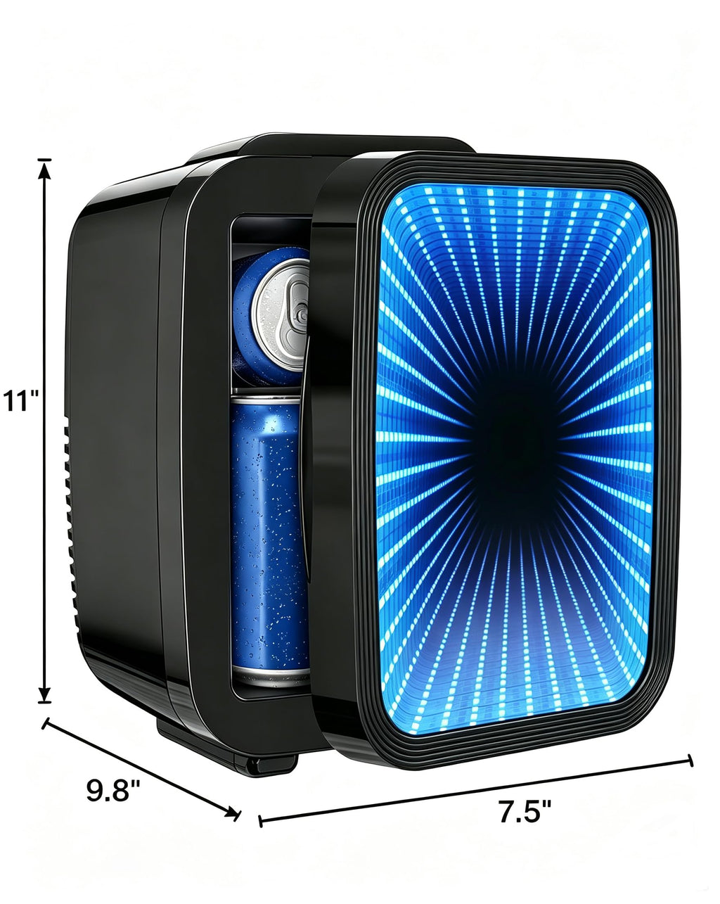 4L/6 Can Compact Fridge with LED Mirror Light U726094