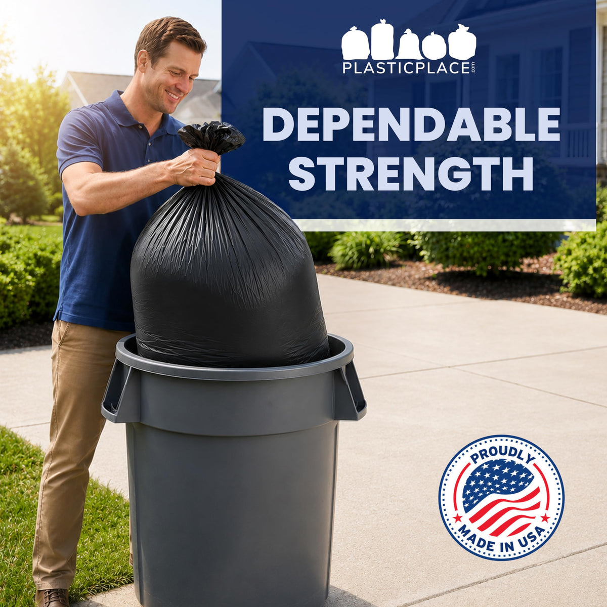 55-60 Gallon Heavy Duty Black Trash Bags, 100 Count H13009