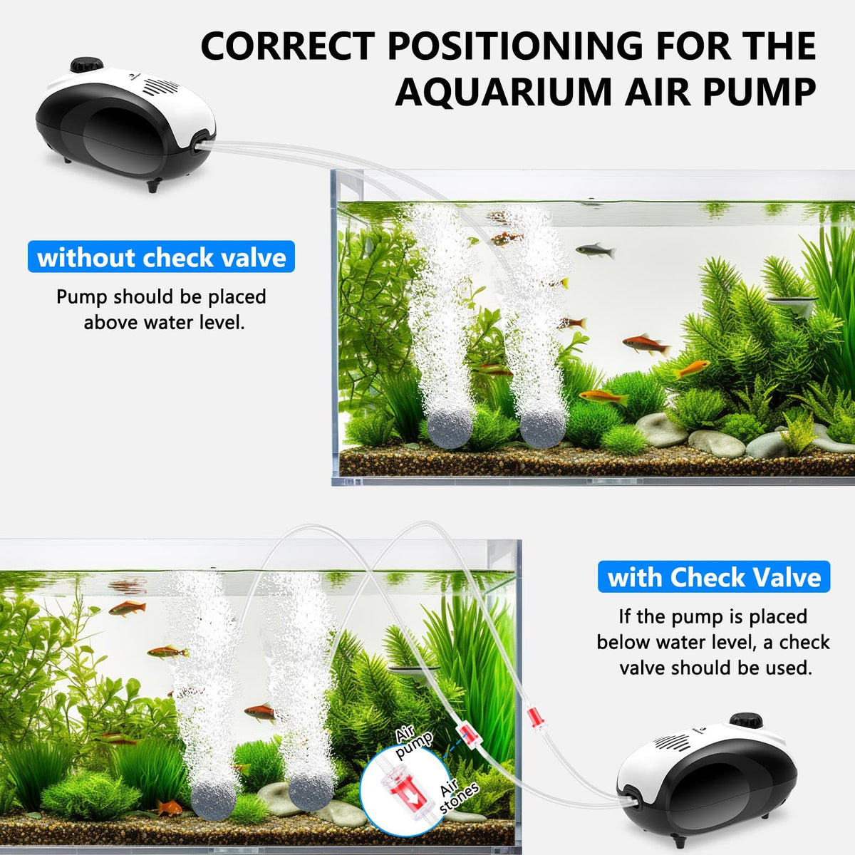 Aquarium Air Pump and Magnetic Glass Cleaner U747754