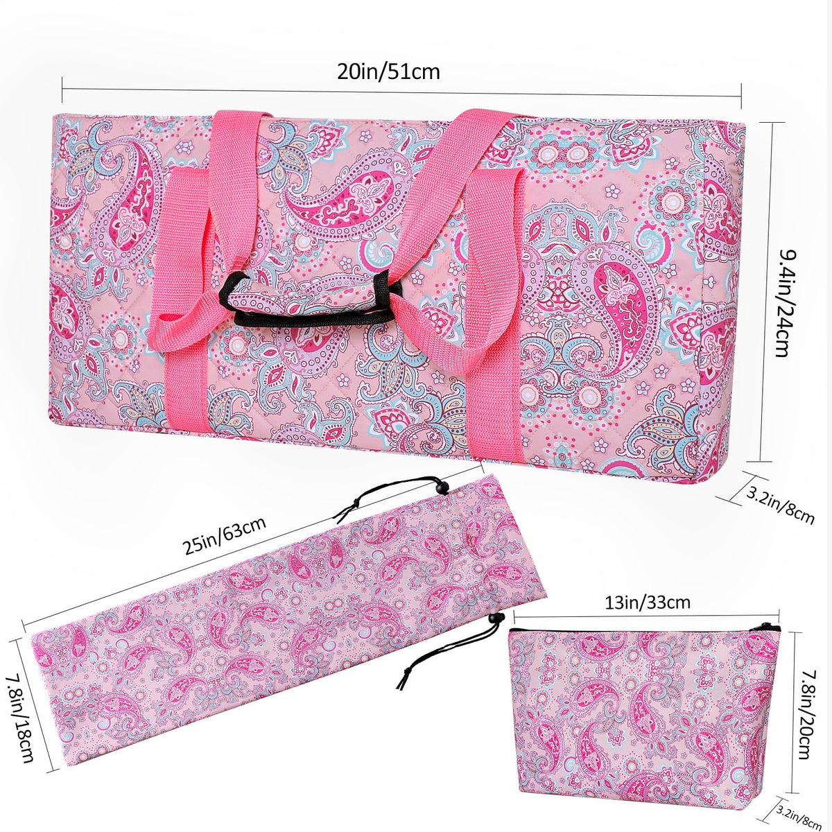 American Mahjong Game Set, 166 Pink Tiles, 4 All-in-One Color Rack/Pushers & Drawstring Bag P2352