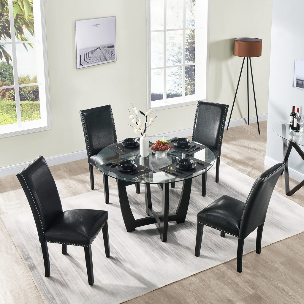 Set of 2 Faux Leather Upholstered Dining Chairs M856