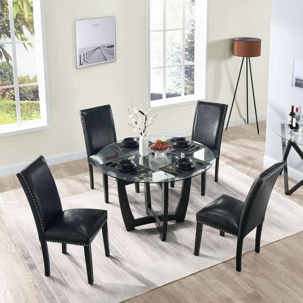 Set of 2 Faux Leather Upholstered Dining Chairs M856