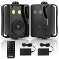 3.5" 200W Outdoor Bluetooth Speakers, IP44 Waterproof, Black, 2-Pack F27836