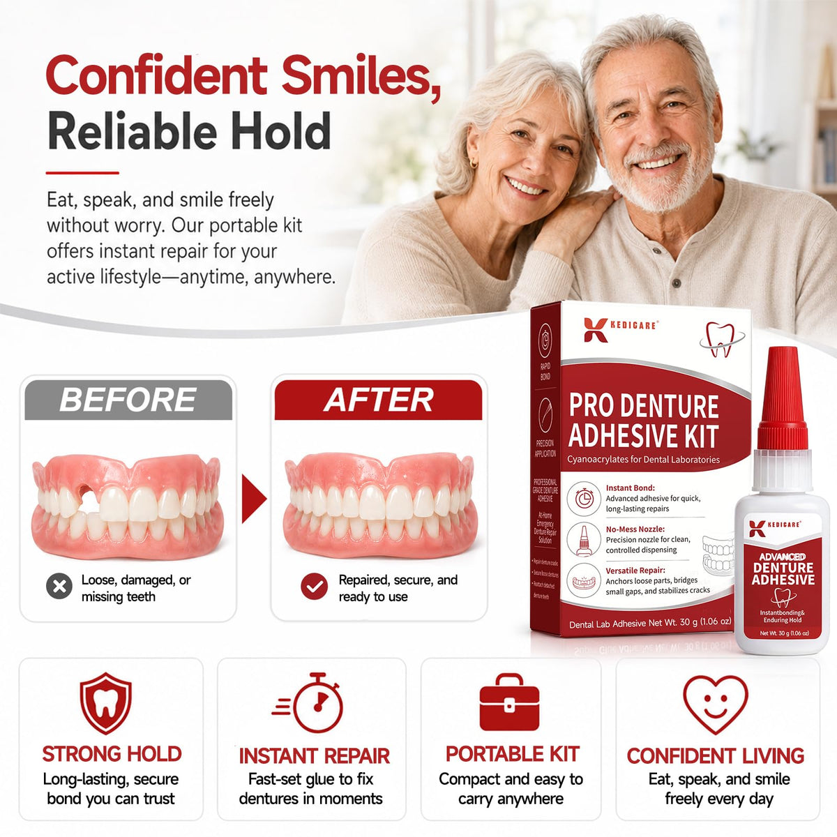 Fast-Setting Dental Bonding Glue Kit 1oz N263872