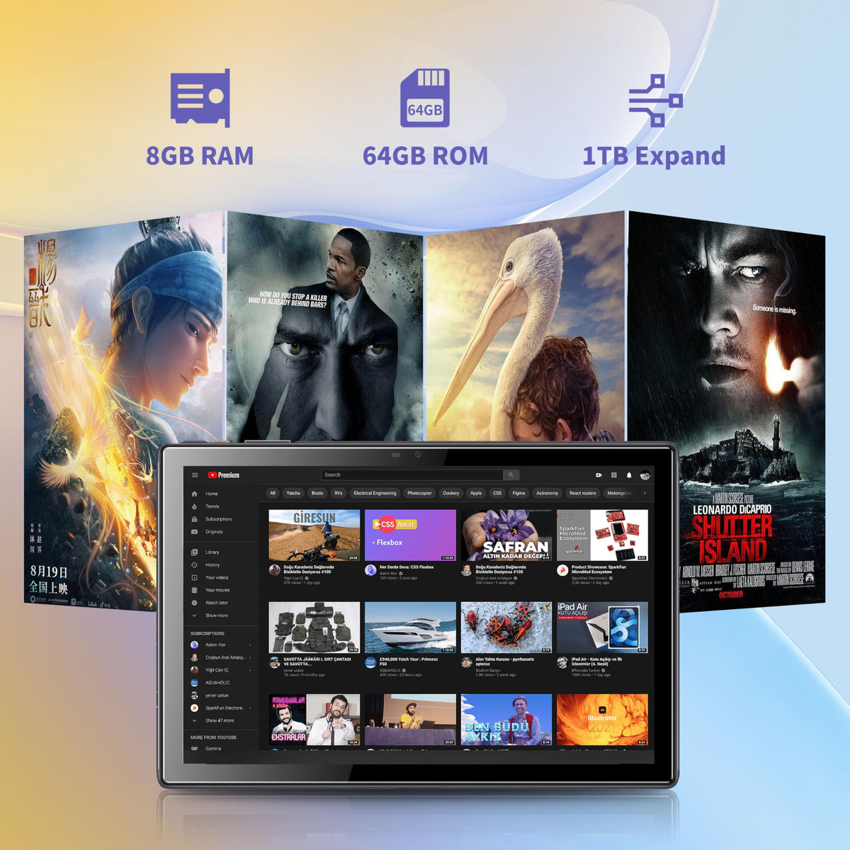 10.1 inch Android 15 Tablet 8GB RAM 64GB ROM U979541