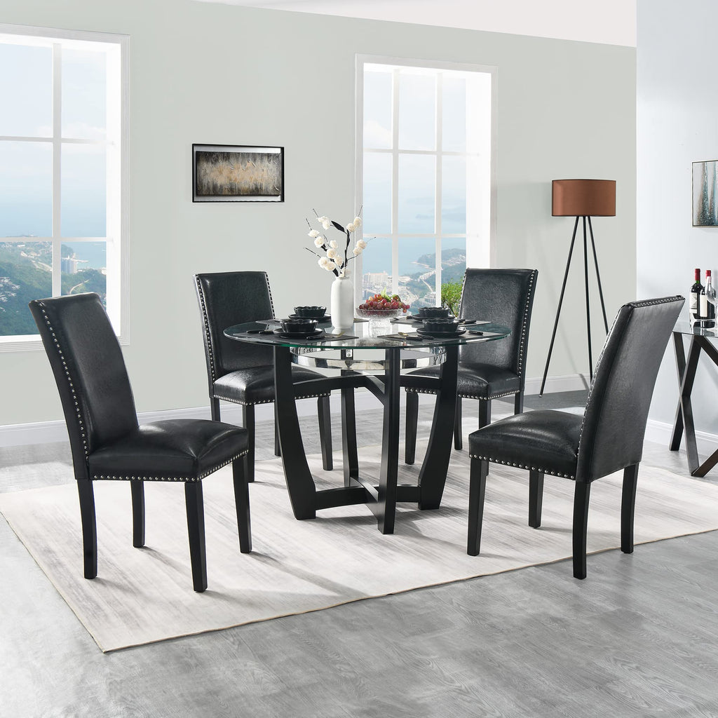 Set of 2 Faux Leather Upholstered Dining Chairs M856
