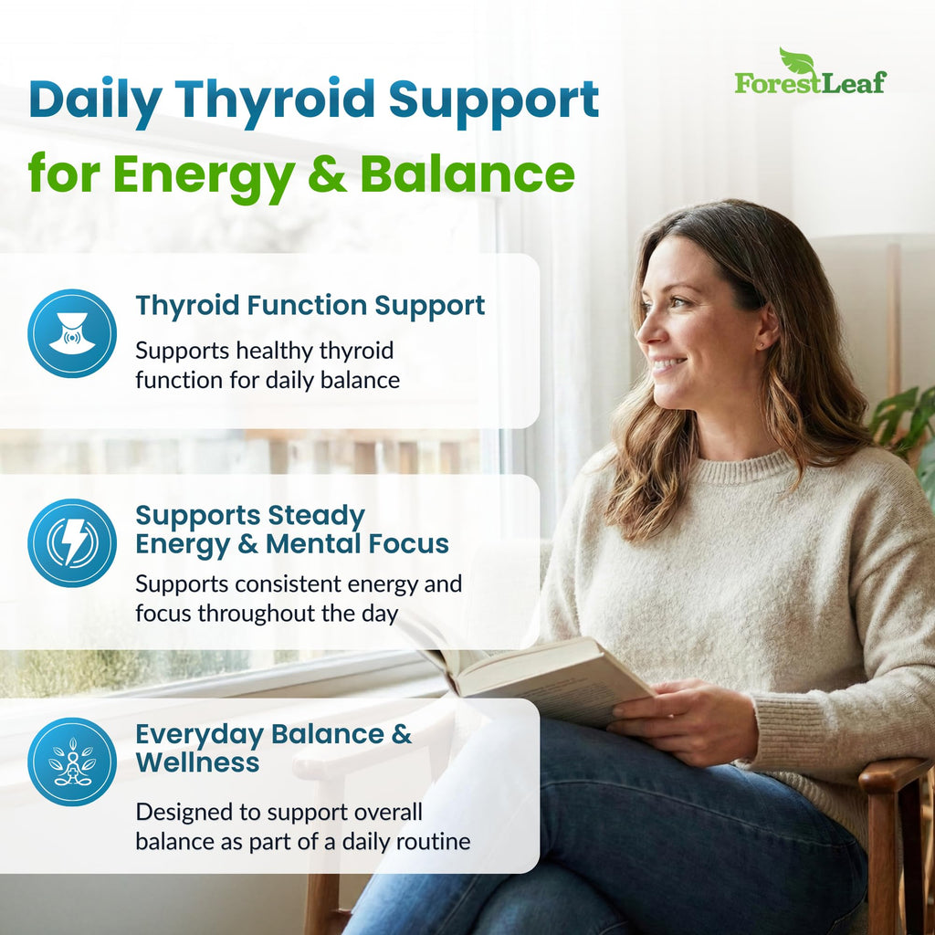 All Natural Thyroid Support Supplement with Iodine, B12, Zinc, Selenium, Ashwagandha - 60 Vegetarian Capsules N768