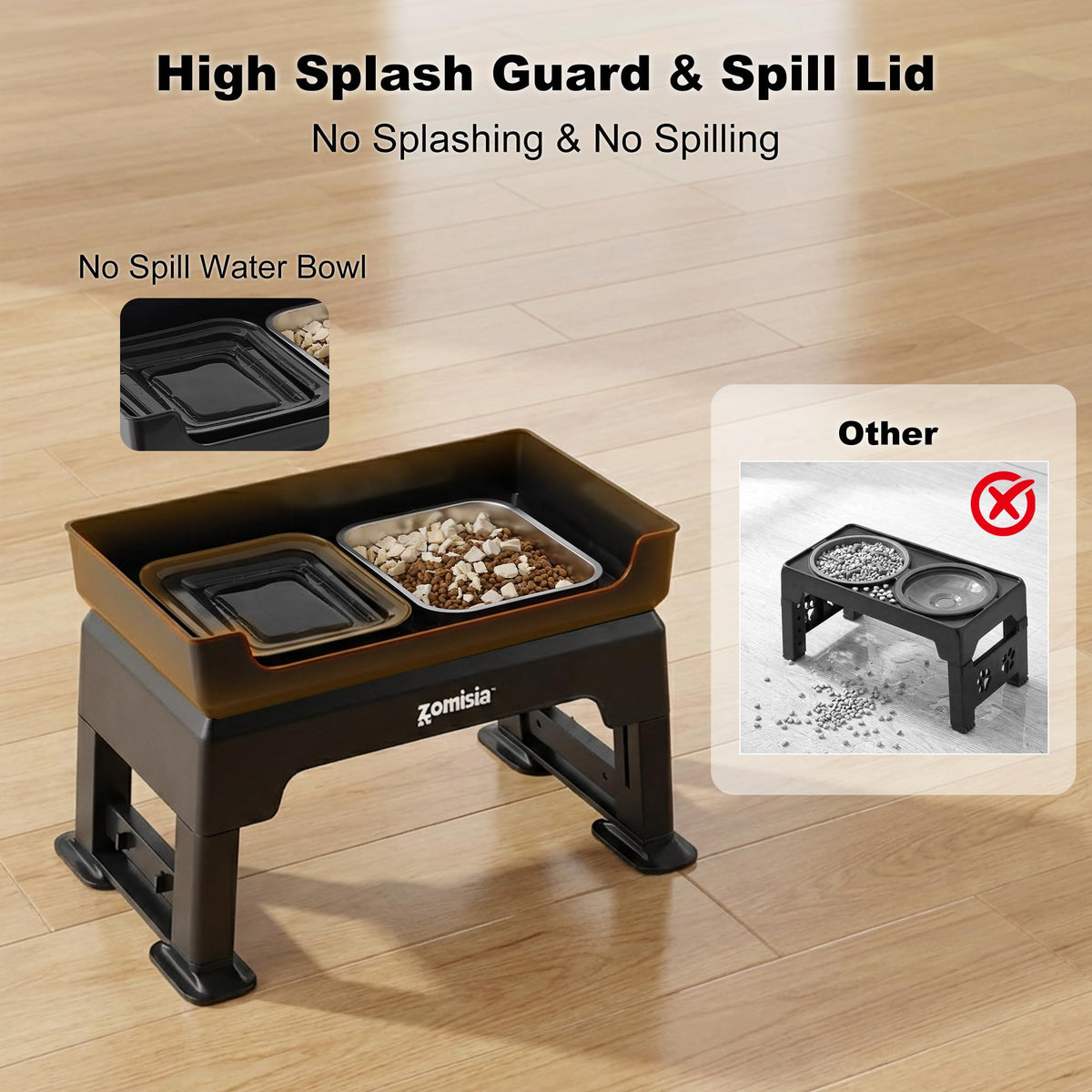 Elevated Dog Bowls with No Spill Water Bowl W835560