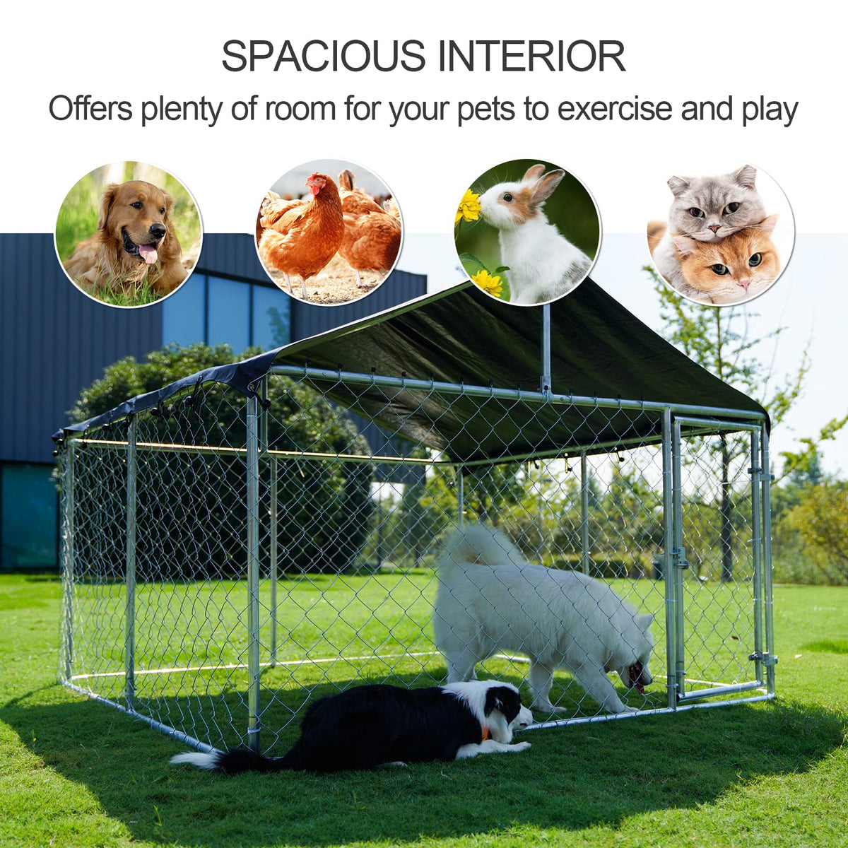 78"x 78" Heavy Duty Steel Dog Kennel Q829