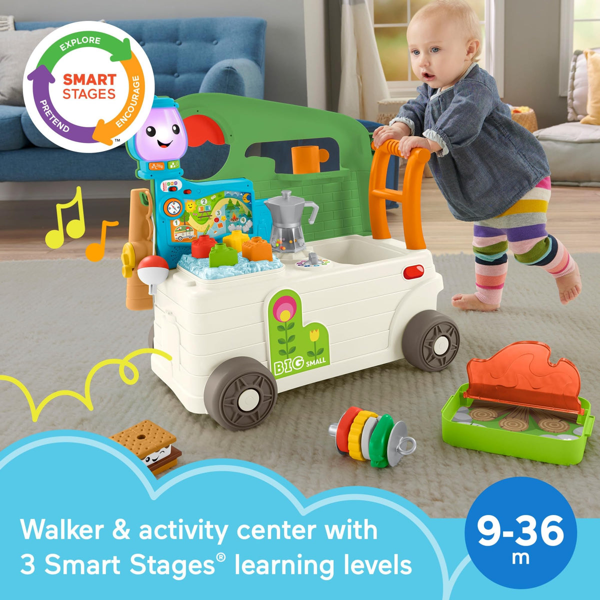 Baby to Toddler 3-in-1 Walker & Activity Center E7528