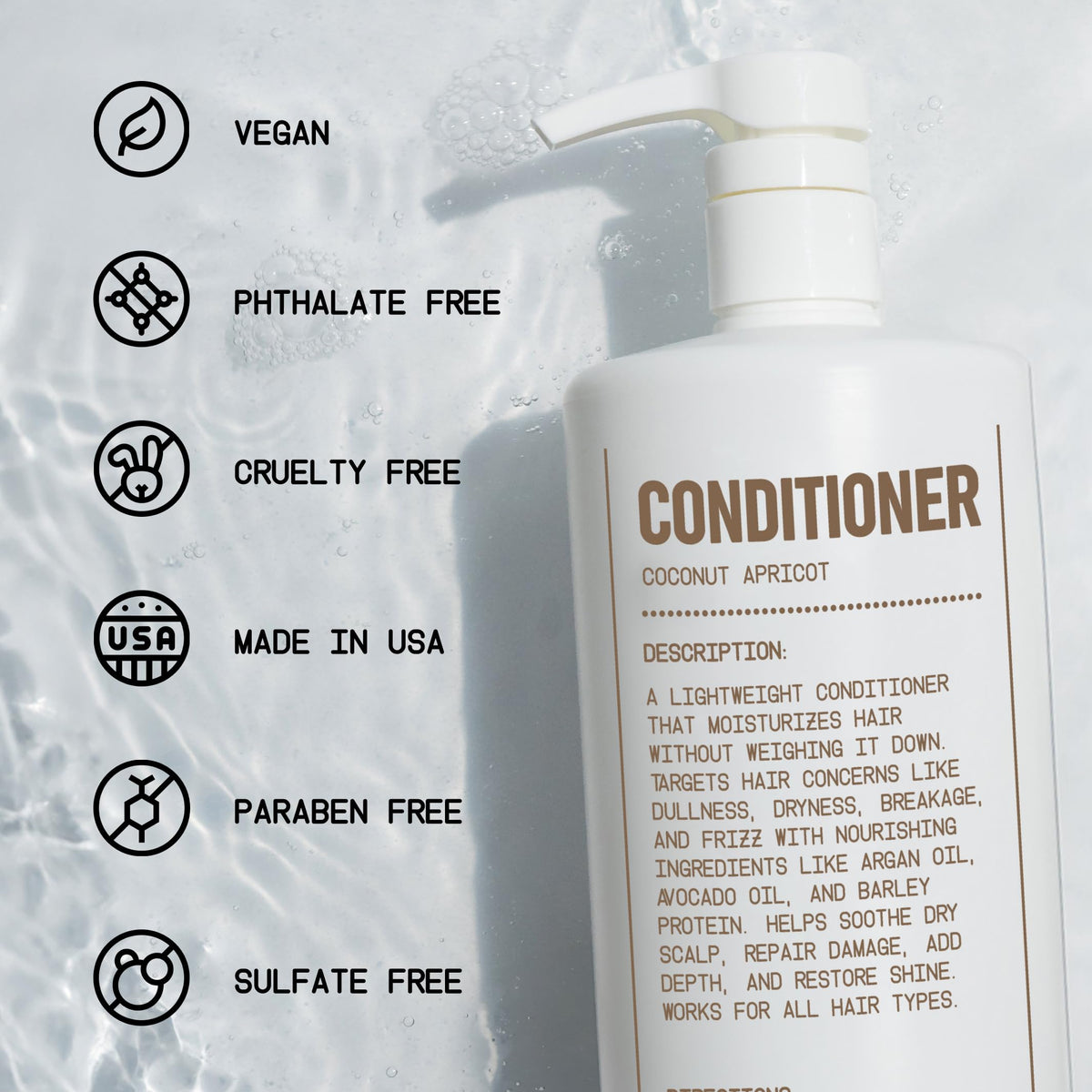 Shampoo and Conditioner Bundle Coconut Apricot 32 oz X6749