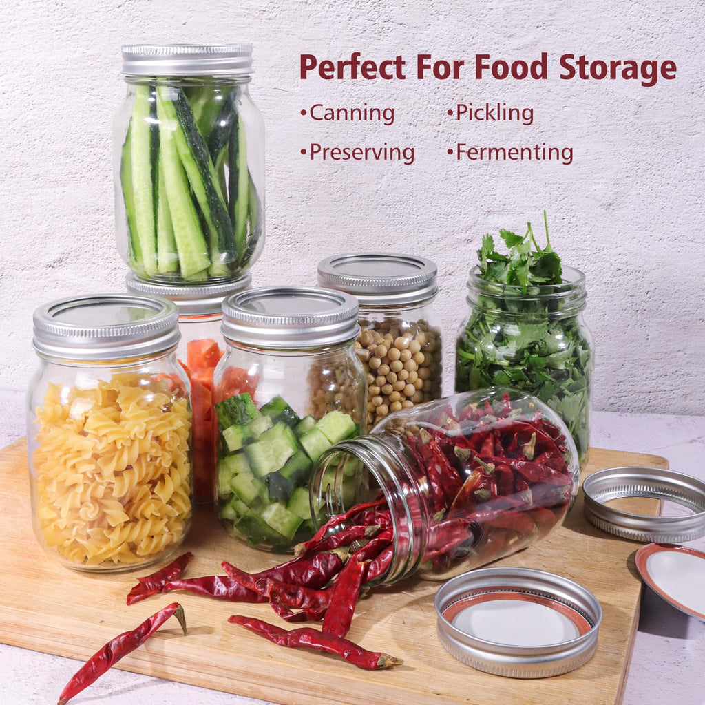 16 oz Mason Jars with Lids and Bands, 15 Pack Y931593