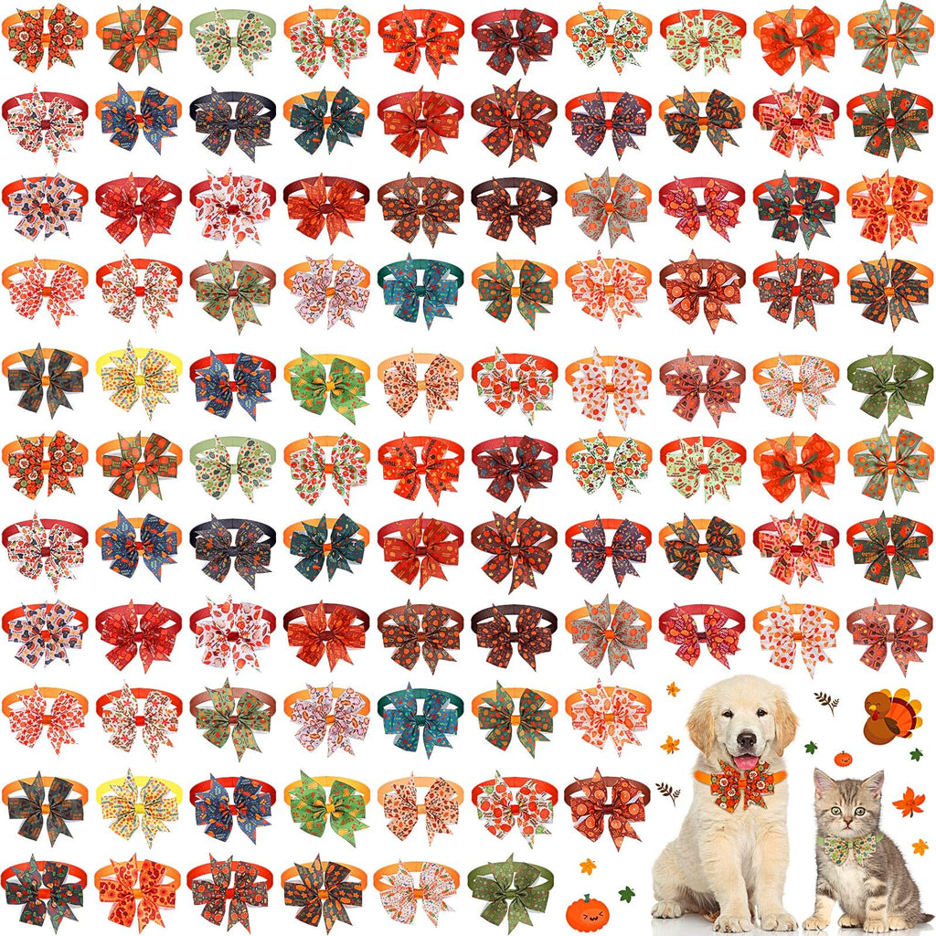 100 Pcs Fall Dog Bow Ties M553837