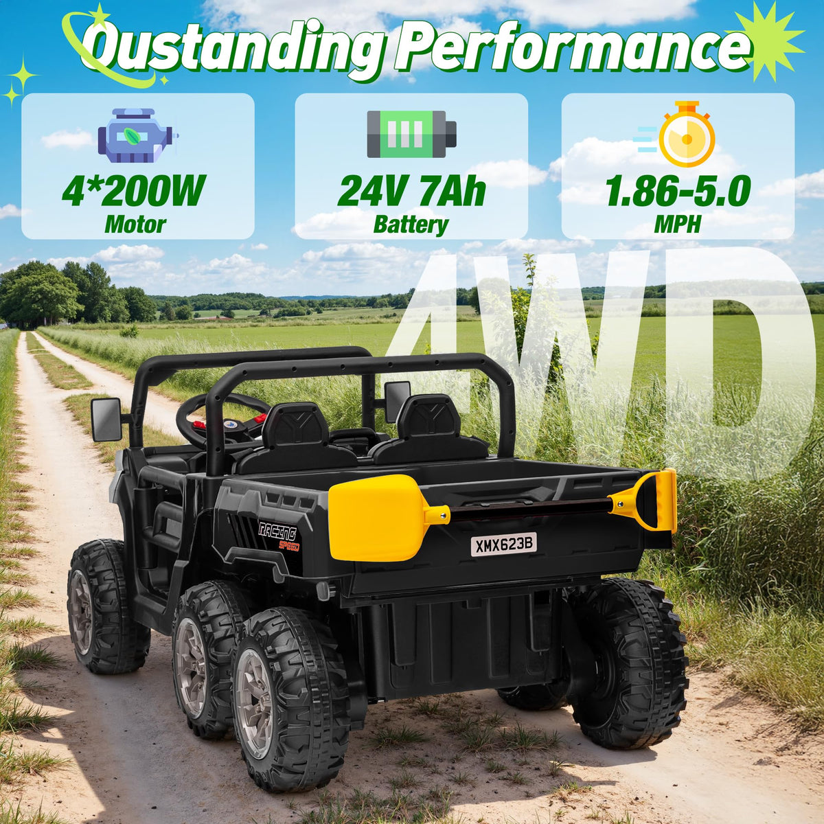 24V 2 Seater Ride on Dump Truck with Remote Control R824