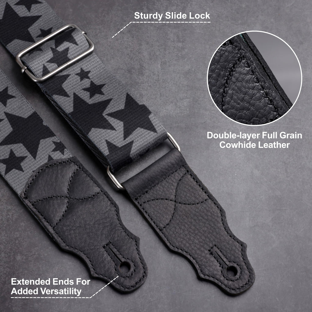 2 Inches Guitar Strap with Leather End H4179
