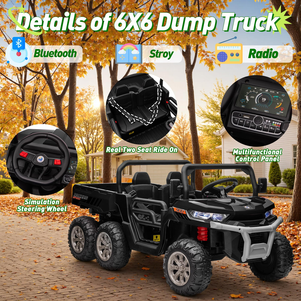 24V 2 Seater Ride on Dump Truck with Remote Control R824