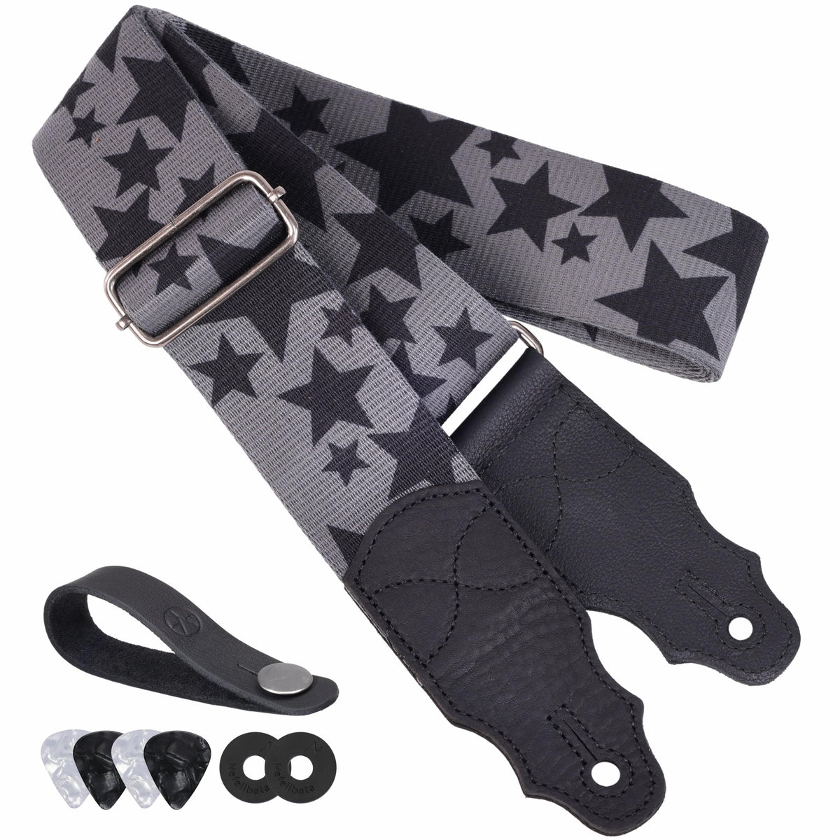 2 Inches Guitar Strap with Leather End H4179