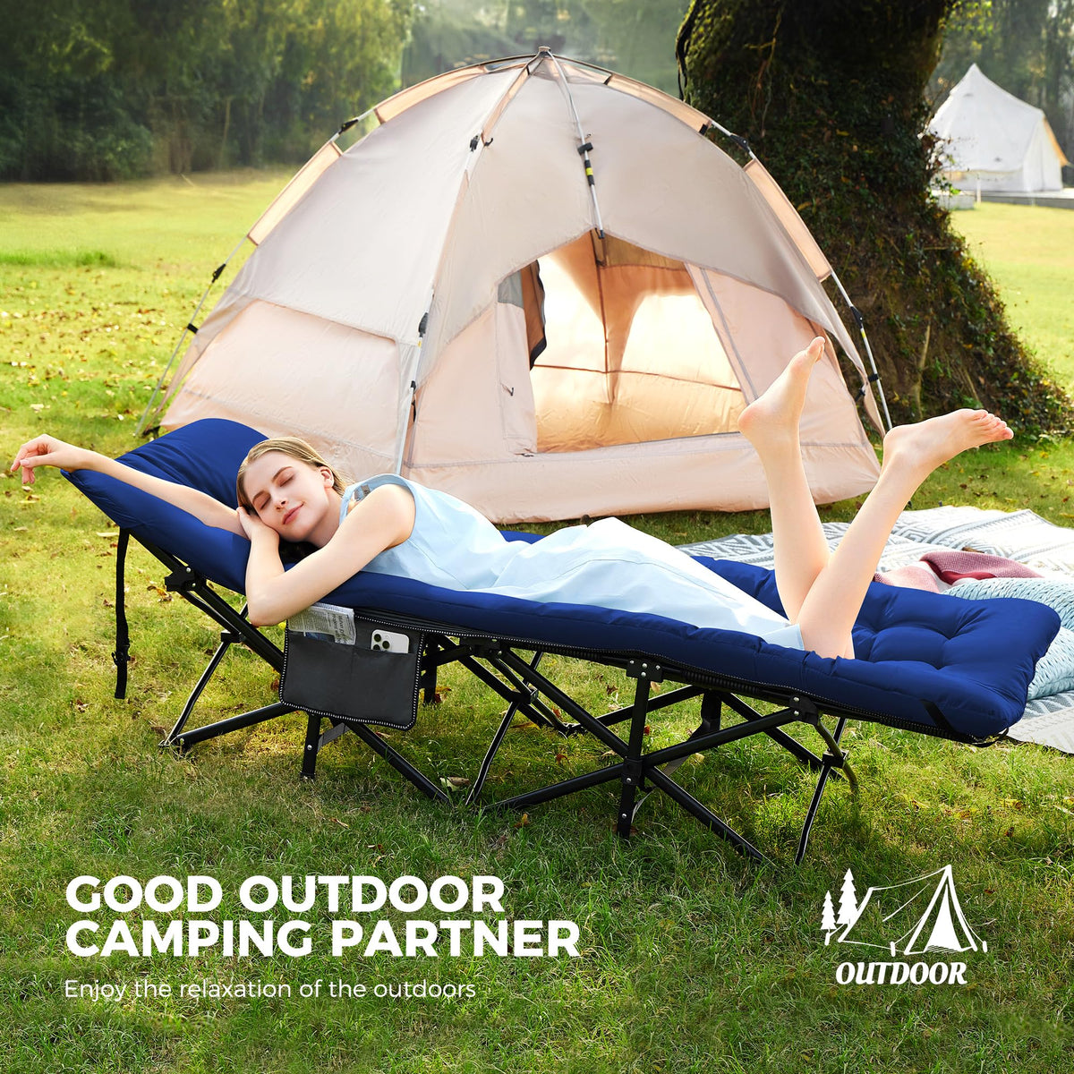 Folding Camping Cot with Mattress Y8857