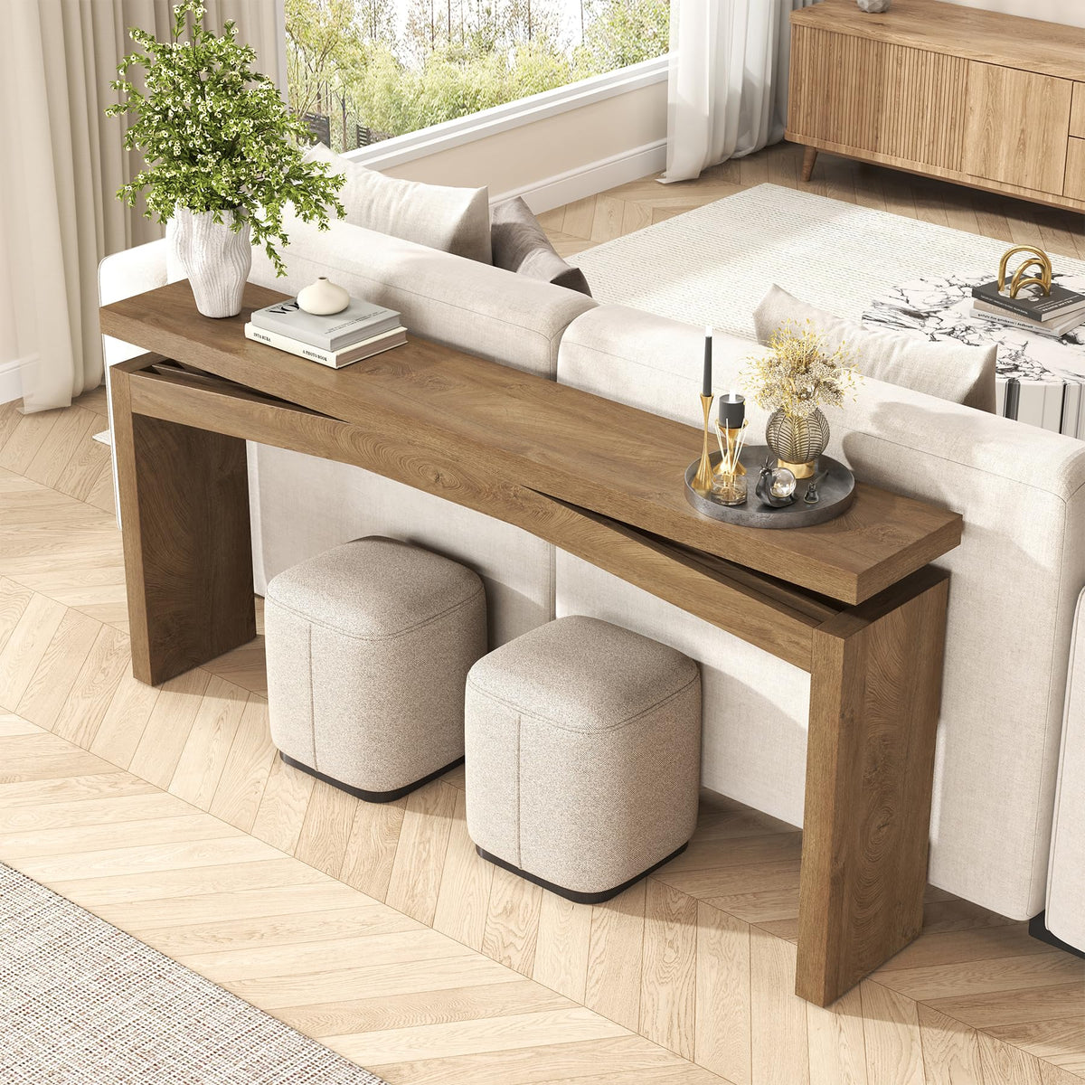 Console Tables 63-Inch Natural Brown J1965